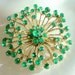 Vintage Emerald Green Rhinestone Cluster Brooch