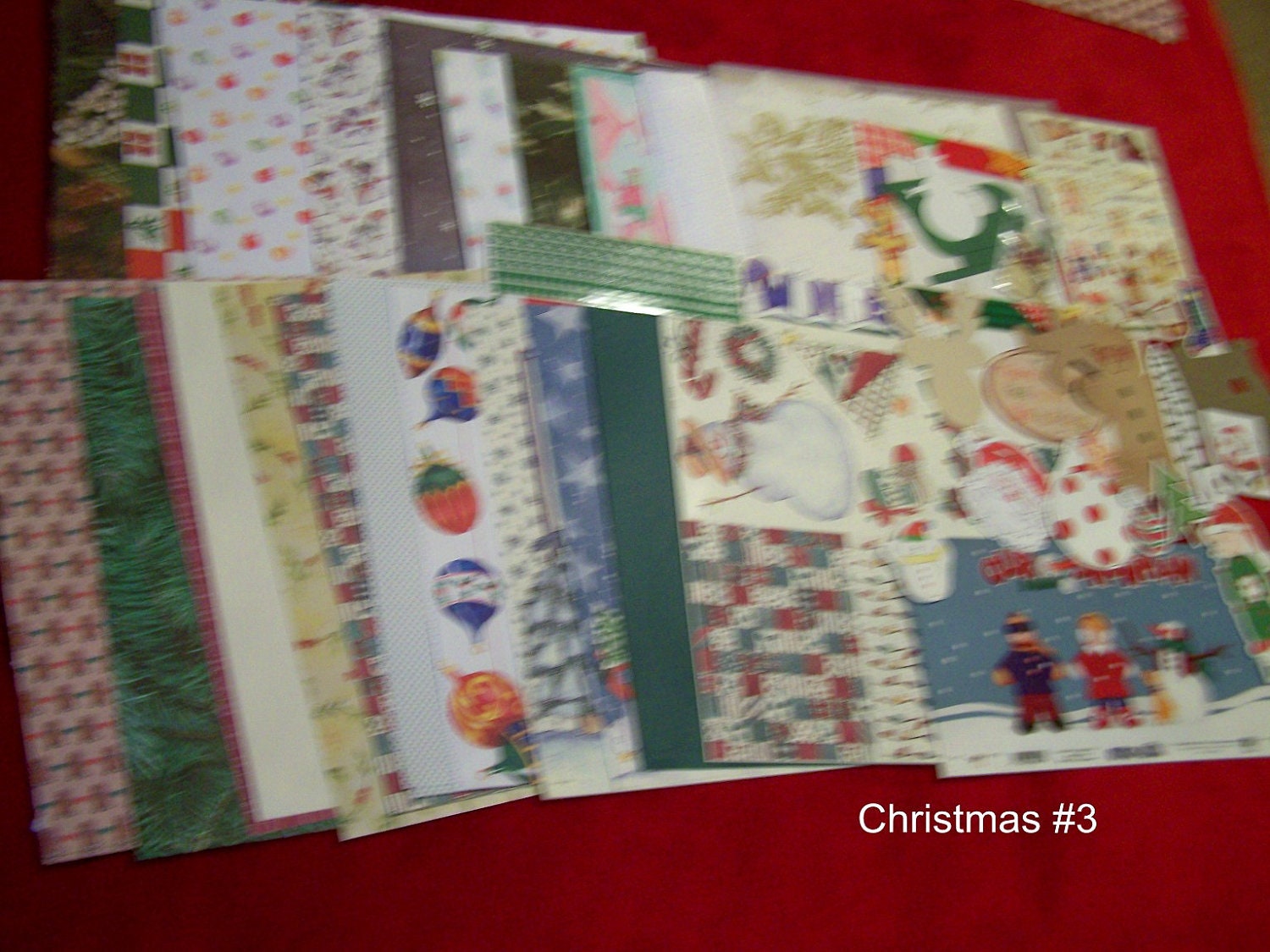 Scrapbook Supplies, Page Kits, Christmas Scrapbooking Kit, Scrapbooking, Large Scrapbook Kit, Holiday Page Kit, Embellishments, Die Cuts