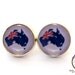 Australian Flag Glass Button Earrings