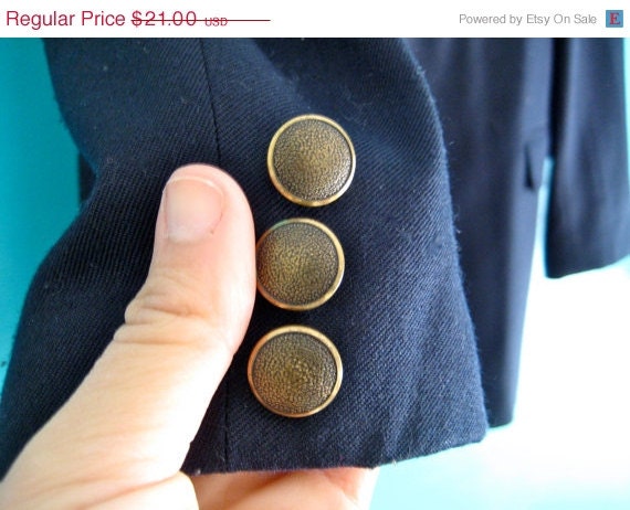 ON SALE NOW Vintage Closeout Sale - Vintage Calvin Navy Blue Nautical Blazer