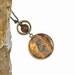 Felt Necklace Pendant grey gold brown beige with ceramic bead OOAK