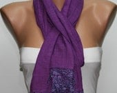 Purple - Shawl Scarf -  Cowl by Fatwoman