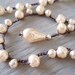 SALE 15% OFF Crochet pearl necklace "Pearls Gone Wild" teardrop briolette pearl necklace, cream, off white, boho bridal, ready to ship
