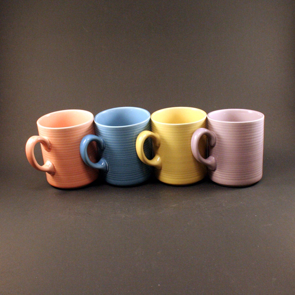 Vintage Pastel Coffee Mugs from Japan by ChompMonster on Etsy