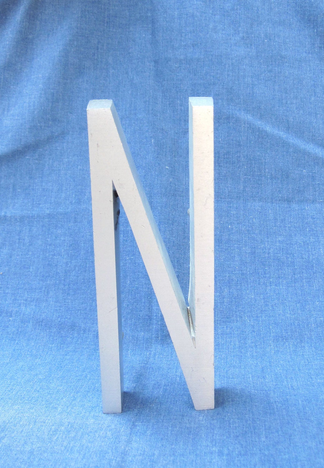 Vintage / Wall / Letter N / Home Decor / Industrial / Metal / Aluminum / Decorative Wall Hanging / Letter / Upcycled Recycled