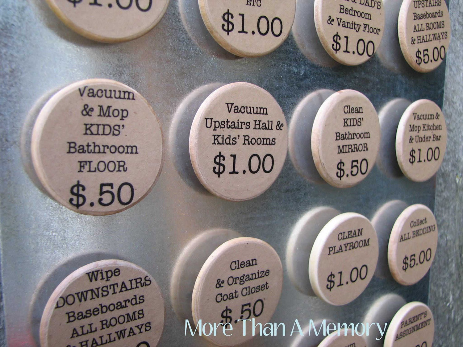 Set of (10) CUSTOM Chore Magnets: Custom Chore Chart System