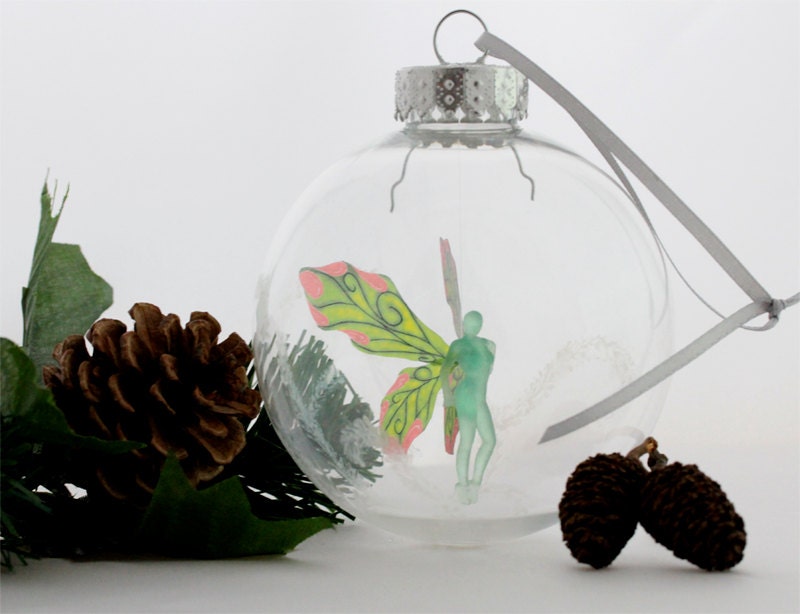 Holly Fairy - Faerie Holiday or Christmas Ornament MADE TO ORDER