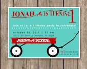 Radio Flyer Red Wagon Invitation - perfect for a birthday party for any little girl or boy - customized to any color (DEPOSIT)