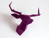 Purple Foldeer - Deer Head Papertoy