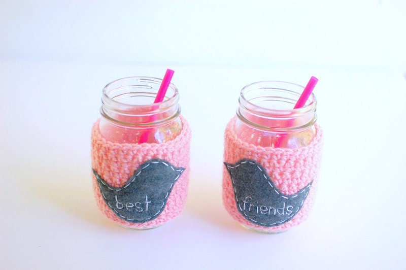 BEST FRIENDS Coffee cup cozy matching set by The Cozy Project