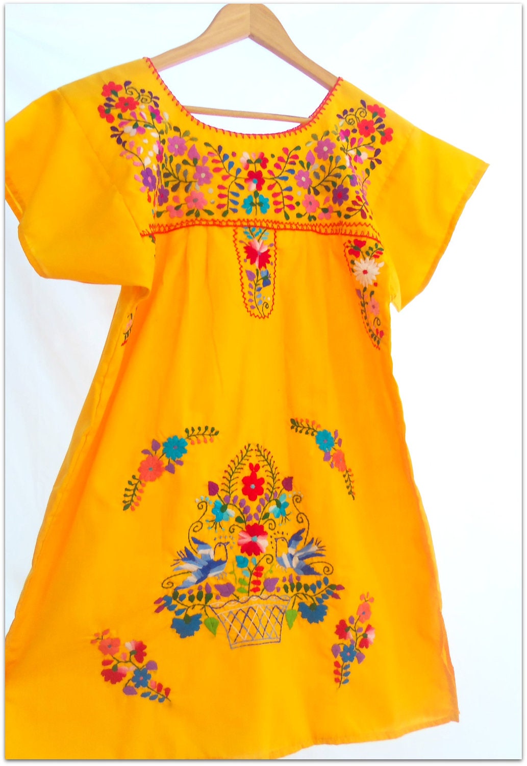 aurora mexican embroidered boho dress