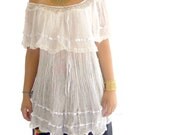 Angelina white off shoulder mexican crochet mini dress