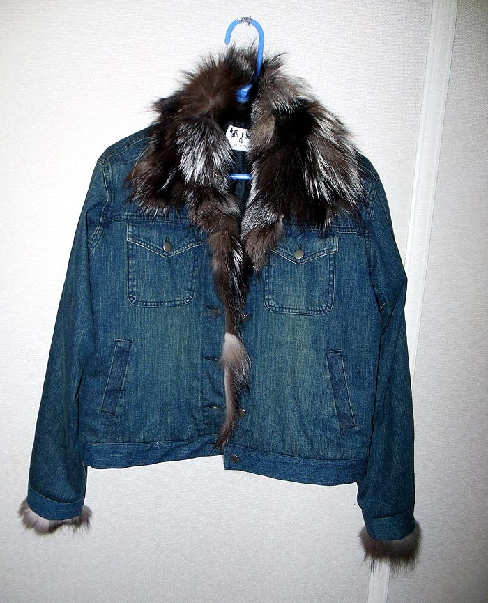 Insulated Denim Fur Trimmed Jacket FREE SHIPPING US