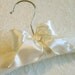 Embroidered Wedding Hanger in Ivory Cream Satin with Ivory Satin bow