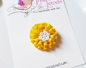 Golden Yellow Ribbon Flower Girls Clippie