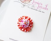 Orange Polka Dot & Summer Floral Yoyo Girls Clippie