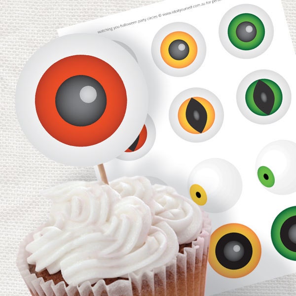 watching you monster eyes birthday party circles - printable file
