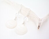 sea shell and clear swarovski crystal earrings
