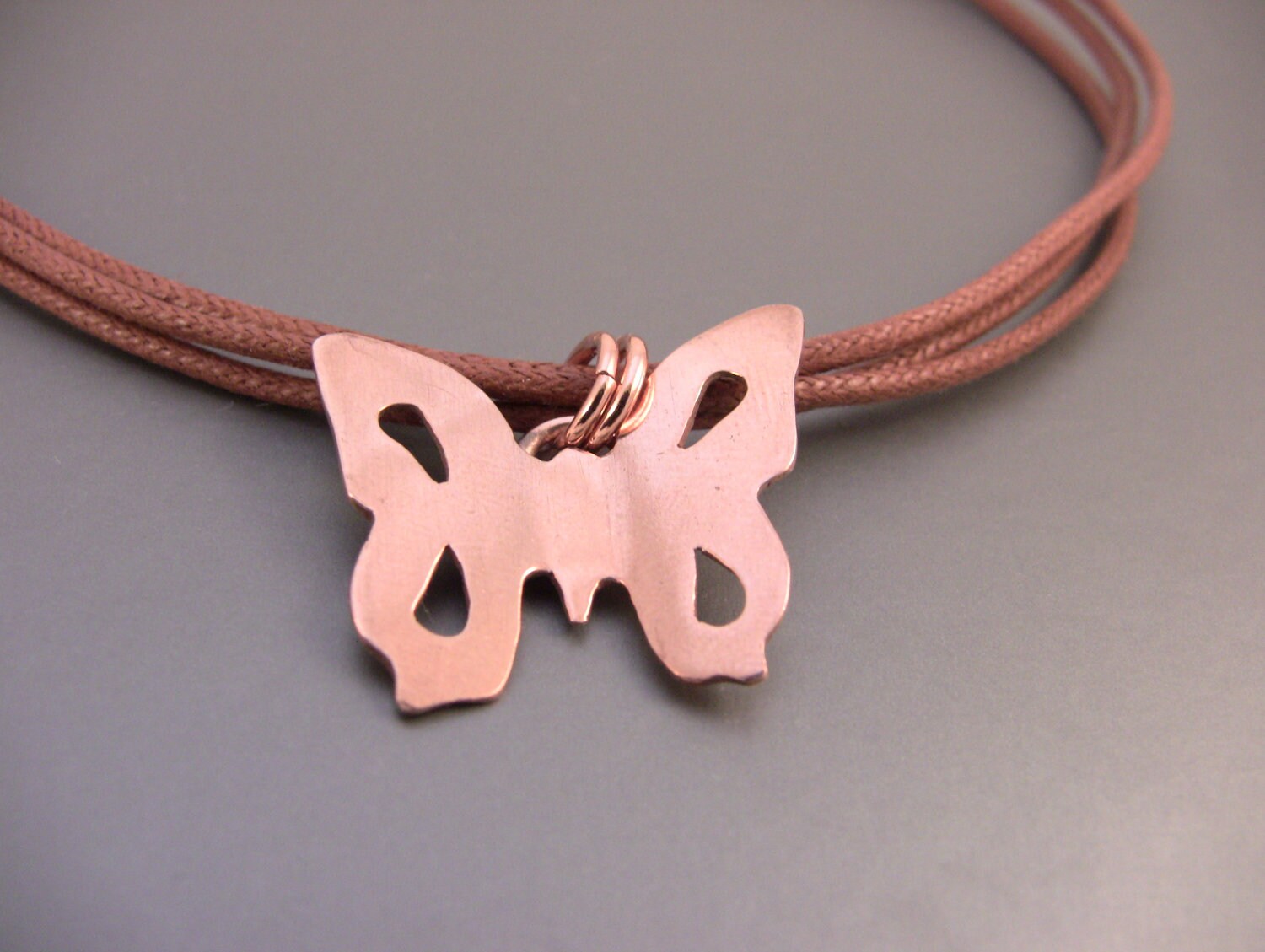 Copper Butterfly Pendant Necklace - ljjwls