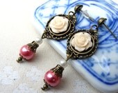 Cyber Monday sale, Black Friday sale Cream champagne Pink pale nude copper pearl magenta filigree summer hot posts studs shabby chic boho