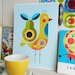 yellow bird with pear print