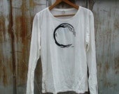 Winding Willow - Black on Natural White - Organic Bamboo and Cotton