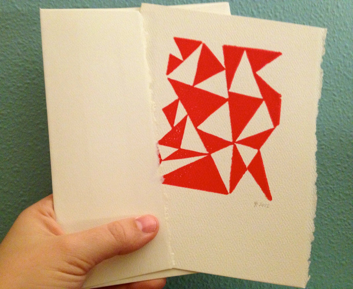 Red Triangles Blank Card