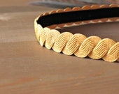 Mustard Gold Elastic Non Slip Headband . Gifts for Her . by ponyupdesigns . ready to ship