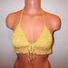 Gold Metallic Crochet Sexy Hippie Halter Top, Bikini Top, Belly Dancing Top