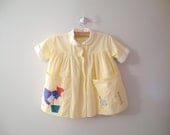 1950's Handmade Sunny Yellow Italian Folk Art Dress