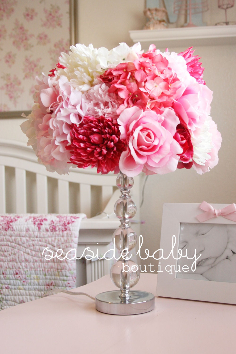 Shabby Chic Silk Floral Lamp Shade
