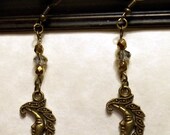 Brassy Crescent Moon Earrings