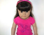 Hand Decorated Tee for American Girl, Bitty Baby and Similar Dolls