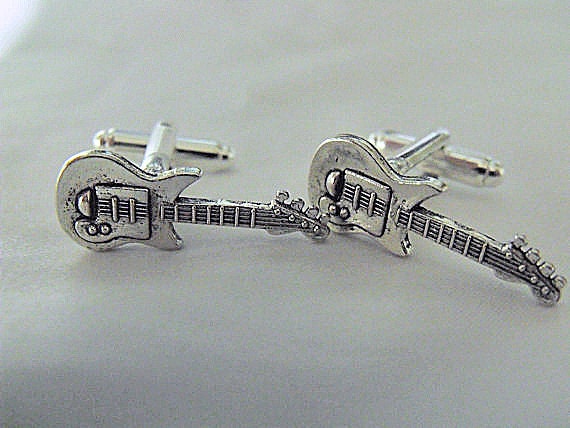 Guitar Cufflinks Steampunk Gothic Mens Accessory Wedding Groomsmen