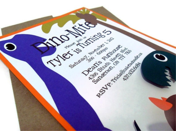 Dinosaur Invitation - Set of 1 5x7 Il_170x135
