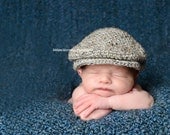 Baby boy drivers hat for newborn photos --- scally cap, seamus, golfer hat -- great photo prop
