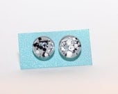 Grey Samurai Princess Nail Polish Earrings