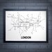 London Lithographic Print- White/Black