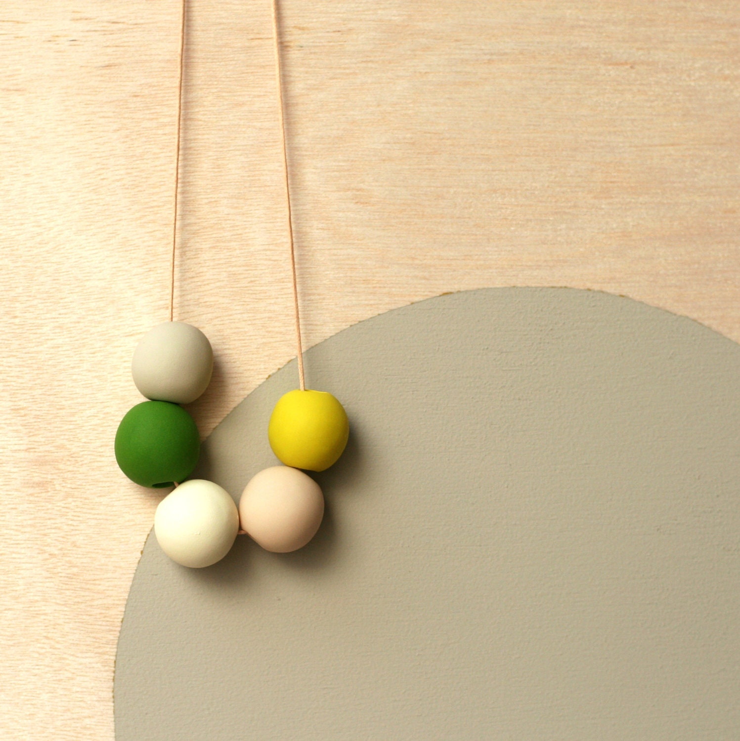 not quite round handmade beads make a necklace