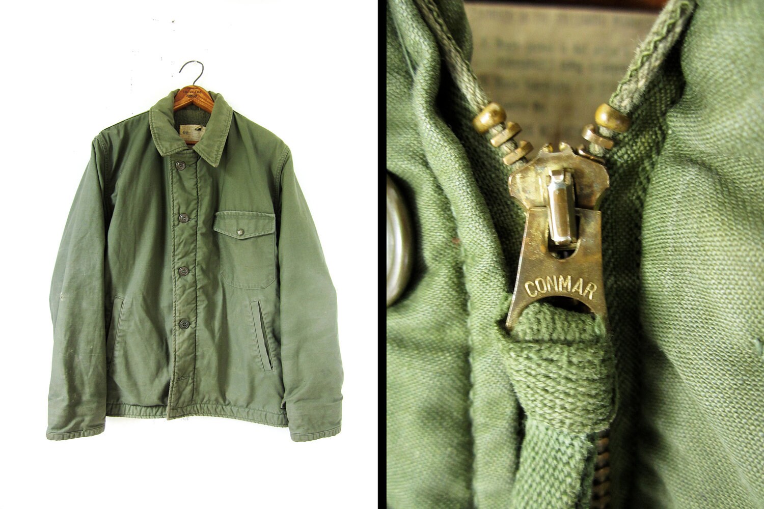 Vintage A2 Vietnam Jacket Green Military Mens by MemoryVintage