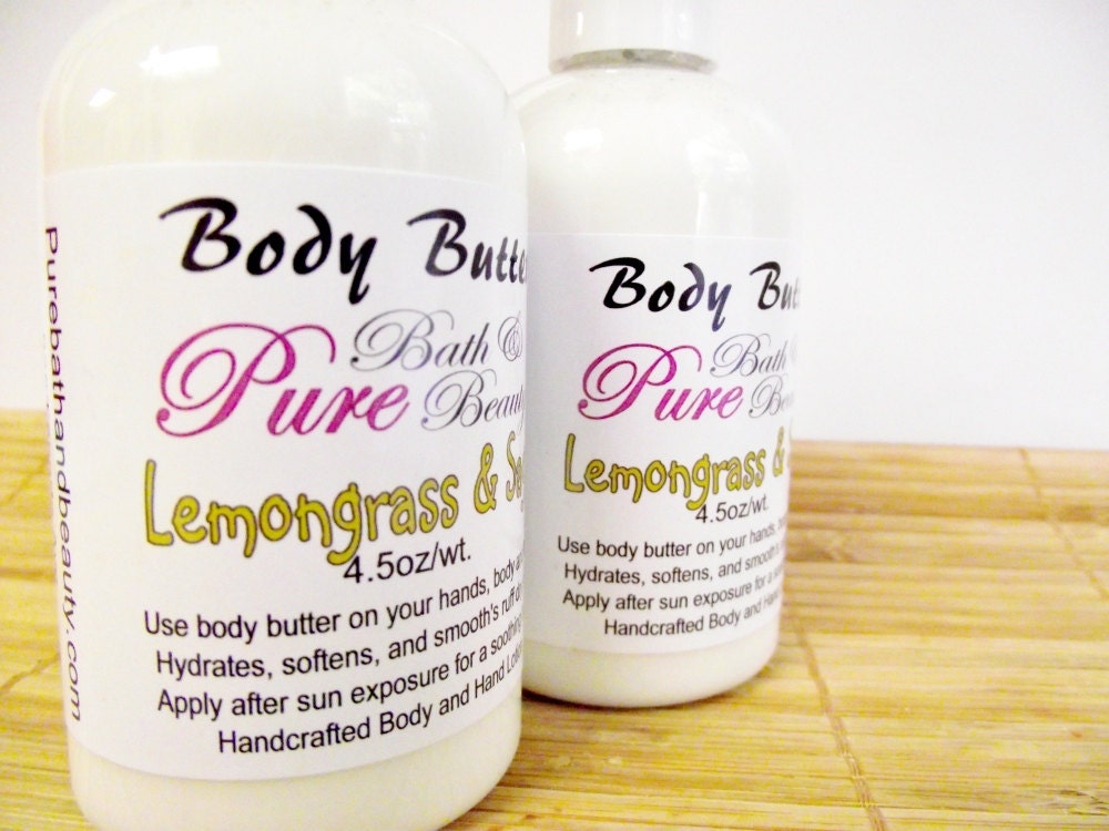 Lemon Grass and Sage Hand Body Lotion Rich Creamy Butter