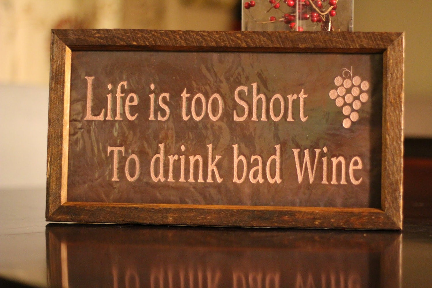 Life is Too Short to Drink Bad Wine Copper Art by VetrinaDelVino