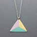 Three Colour Triangle Necklace (Blue - Pink - Bronze) - Modern Geometric Jewellery