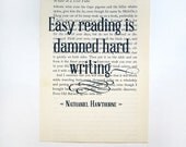 Inspirational quote print, recycled book paper, writing quotes