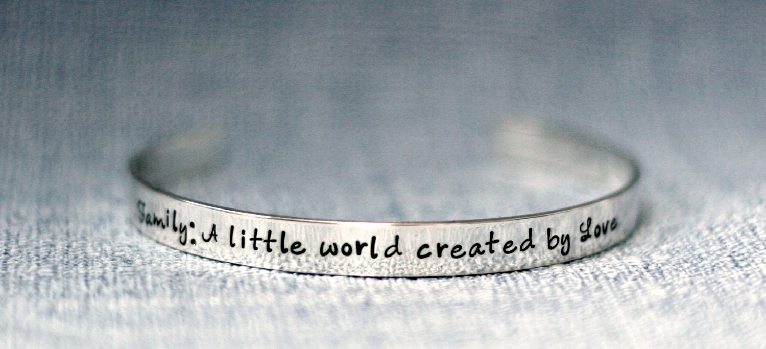 Hand Stamped Bracelet-Personalized Custom Jewelry-Sterling Silver Cuff Bracelet with Names-Grandma Bracelet