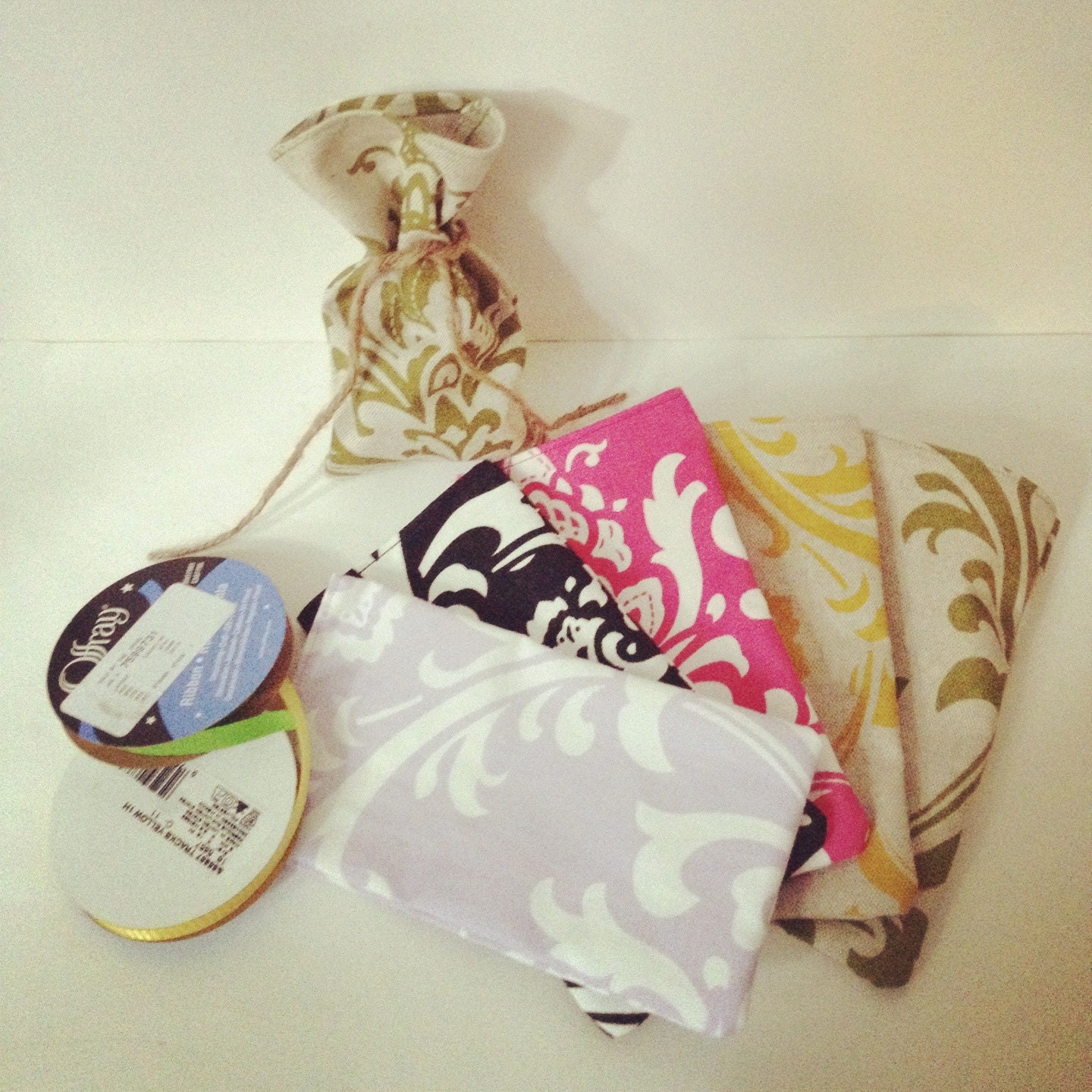 Green Damask Favor Bag