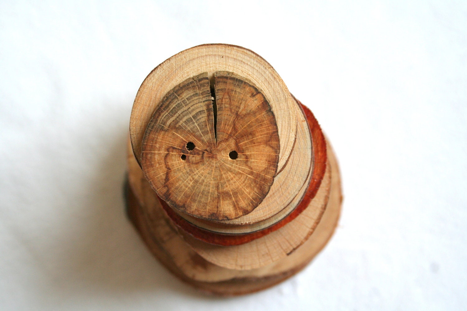Assorted buttons, wood buttons, set of 12 assorted wooden buttons, craft knit yarn art supply