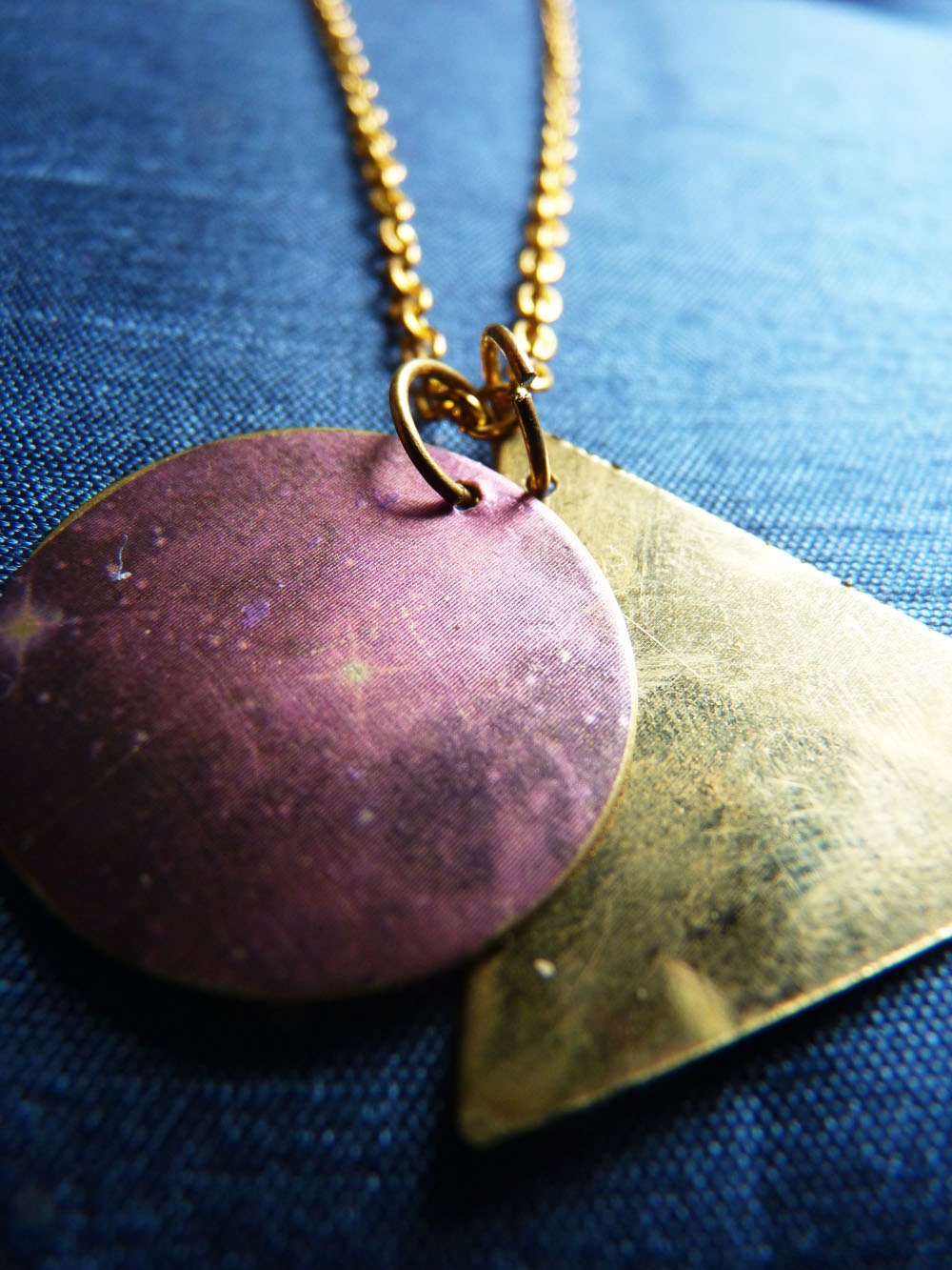 Galaxy Print Geometric Necklace