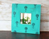 Wooden  Mirror, Unique mirror, Cottage Chic mirror , Shabby Chic mirror, Wall mirror , teal mirror 10 x 10 inch