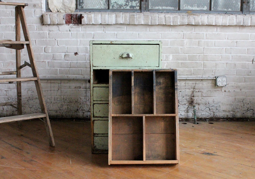 Industrial Scovill Green Set of Drawers, Number Two